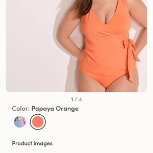 Lands' End Orange Swimwear Set
